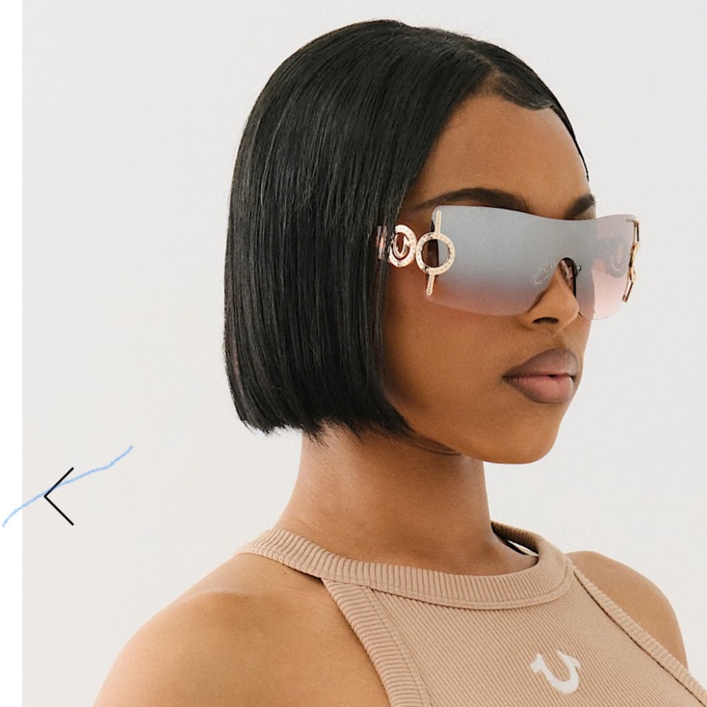 Y2K True religion black sunglasses - Picture 3 of 4